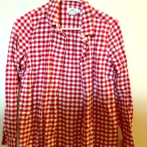 Red flannel plaid button down.